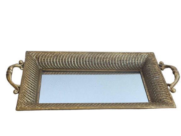 Gold Ornate Mirrored Tray