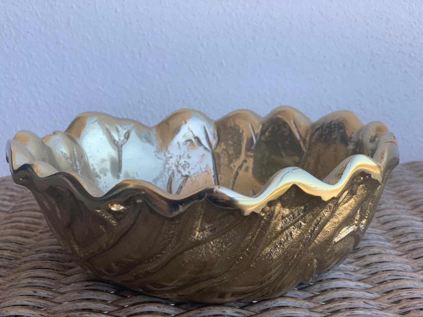 Golden Leaf Wave Decorative Bowl
