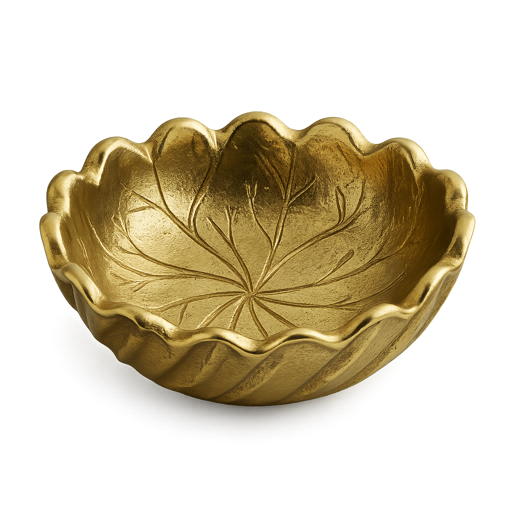 Golden Leaf Wave Decorative Bowl