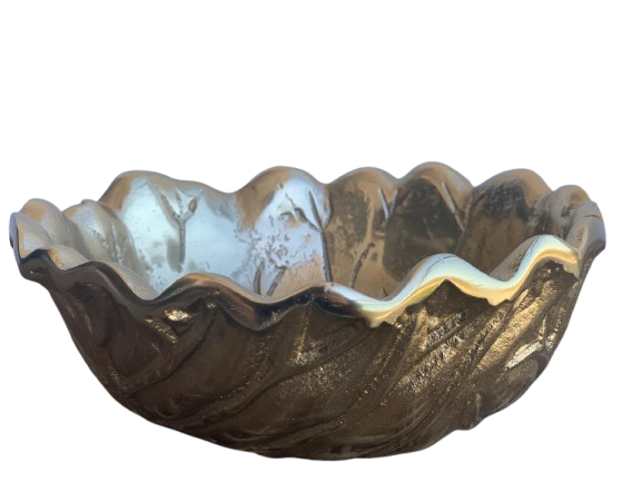 Golden Leaf Wave Decorative Bowl