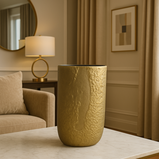 Gold Hammered Textured Vase