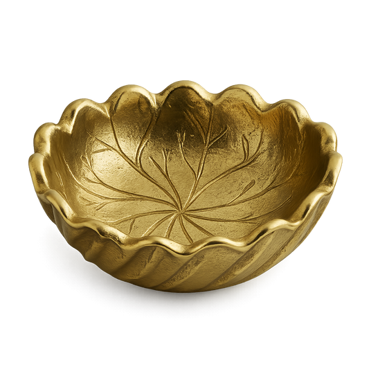 Golden Leaf Wave Decorative Bowl