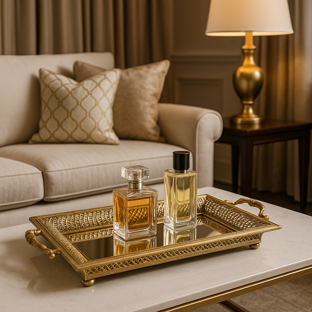Gold Ornate Mirrored Tray